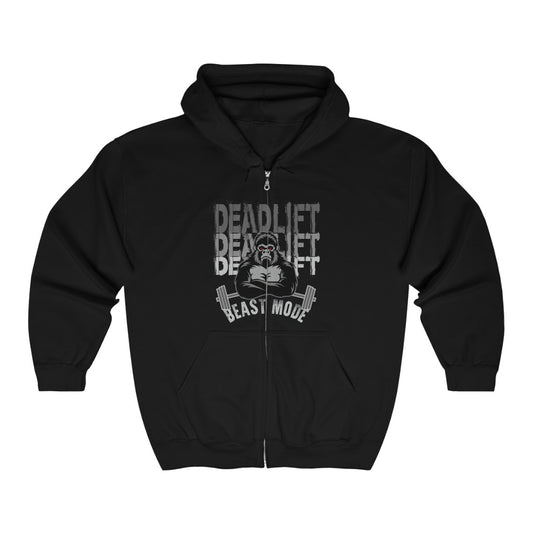 Deadlift Beast Mode Full Zip Hooded Sweatshirt