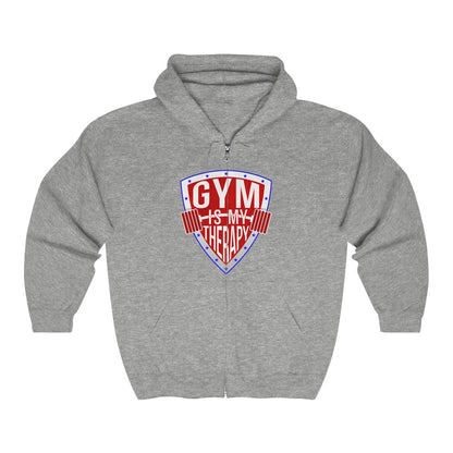 Gym Is My Therapy Full Zip Hooded Sweatshirt