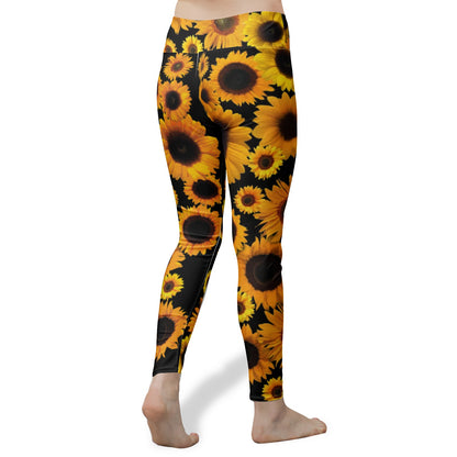 Sonnenblumen-Damen-Yoga-Leggings