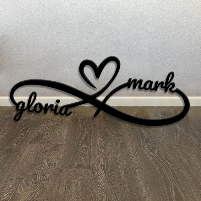 Personalized Infinity Heart Steel Sign